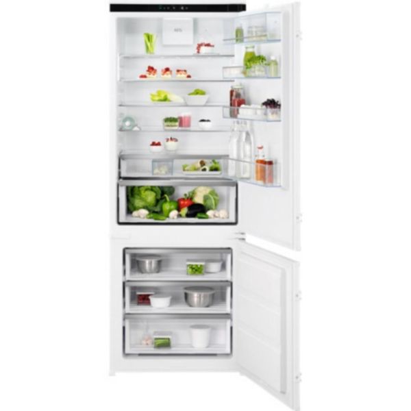 Хладилник с фризер за вграждане AEG NSC7G751ES , 376 l, E , No Frost