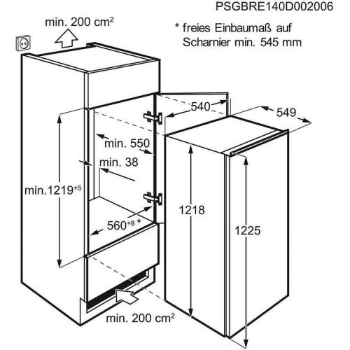 Хладилник с една врата за вграждане Electrolux LRB3AF12S , 208 l, F