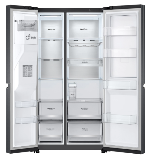 Хладилник с фризер LG GSJV91MCAE , 635L, E, Черен